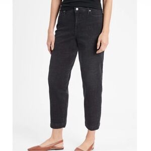 Banana Republic Factory Black Wash High Rise Barrel Leg Jean